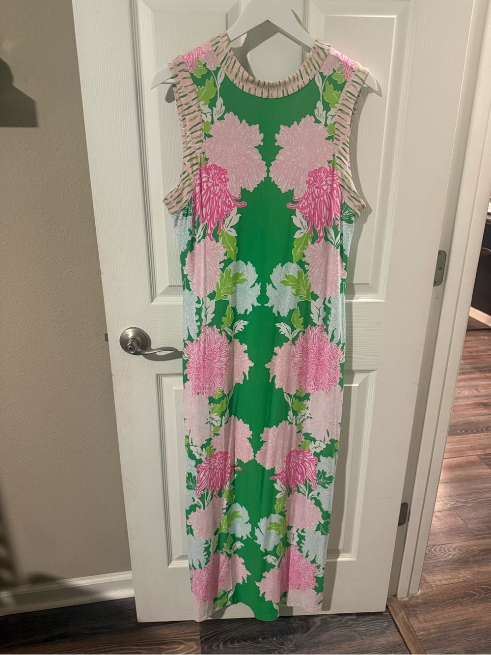Brand New w/ Tags! Lilly Pulitzer Wellington Maxi Dress! Pink & Green Large!